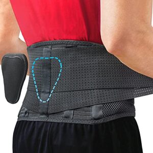 Sparthos Back Brace Immediate Relief from Back Pain, Herniated Disc, Sciatica, Scoliosis and more! - Breathable Mesh Design with Lumbar Pad- Adjustable Support Straps- Lower Back Belt- Size Large