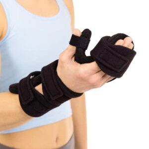 BraceAbility Resting Hand Splint - Soft Functional Stroke and Surgery Recovery Brace for Neuropathy Nerve Damage, Carpal Tunnel, Wrist Fracture Pain Relief, Finger Immobilization Support (S Left)