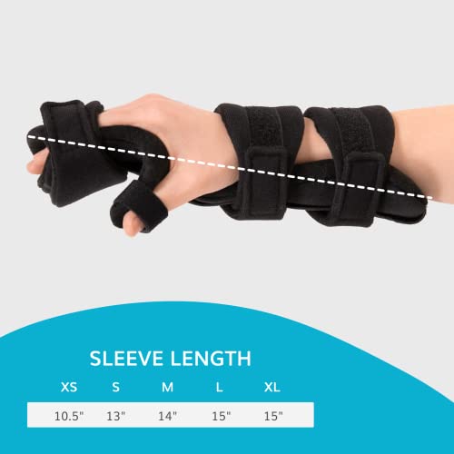 BraceAbility Resting Hand Splint - Soft Functional Stroke and Surgery Recovery Brace for Neuropathy Nerve Damage, Carpal Tunnel, Wrist Fracture Pain Relief, Finger Immobilization Support (S Left)