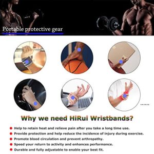 HiRui 2 Pack Wrist Compression Strap and Wrist Brace Sport Wrist Support for Fitness, Weightlifting, Tendonitis, Carpal Tunnel Arthritis, Pain Relief-Wear Anywhere-Adjustable (Black)