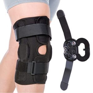 BraceAbility Plus Size ROM Knee Brace - Hinged Heavy-Duty Adjustable Compression Support Wrap for Large Thighs and Legs, Walking Pain, Osteoarthritis, Post-Surgery Recovery and Torn ACL or PCL (5XL)