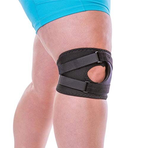 BraceAbility Plus Size Patellar Tracking Short Knee Brace - XXXL Walking Exercise Support Sleeve Stabilizer for Post Kneecap Dislocation, Tendonitis, Meniscus, Patellofemoral Pain, Arthritis (3XL)