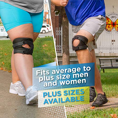 BraceAbility Plus Size Patellar Tracking Short Knee Brace - XXXL Walking Exercise Support Sleeve Stabilizer for Post Kneecap Dislocation, Tendonitis, Meniscus, Patellofemoral Pain, Arthritis (3XL)