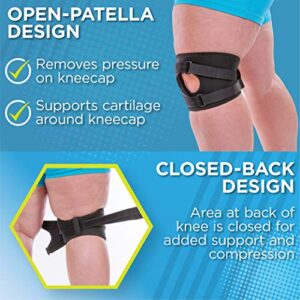 BraceAbility Plus Size Patellar Tracking Short Knee Brace - XXXL Walking Exercise Support Sleeve Stabilizer for Post Kneecap Dislocation, Tendonitis, Meniscus, Patellofemoral Pain, Arthritis (3XL)