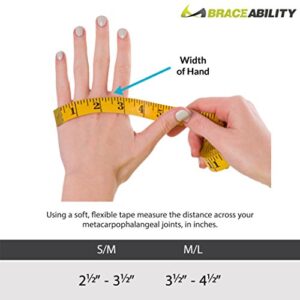 BraceAbility Ulnar Deviation & Drift Hand Splint | MCP Knuckle Joint Support Brace for Rheumatoid Arthritis & Tendonitis Pain Relief, Finger Straightener & Stretcher Glove - L (MED/LGE) Right