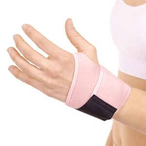 braceability women’s wrist support brace – pink right or left mommy hand copper compression wrap for pregnancy carpal tunnel pain relief, de quervain’s tenosynovitis treatment, arthritis joint pain