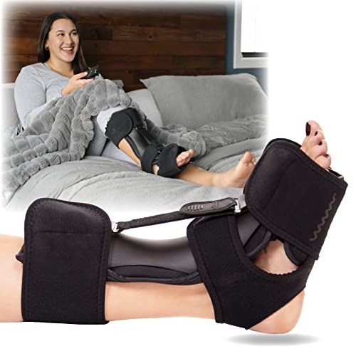 BraceAbility Plantar Fasciitis Brace - 2022 Improved Dorsal Night Splint for Achilles Tendonitis Treatment, Sleeping Fascia Stretch, PF Tear Recovery, Heel Arch Pain Relief, Drop Foot Support (S/M)