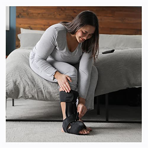 BraceAbility Plantar Fasciitis Brace - 2022 Improved Dorsal Night Splint for Achilles Tendonitis Treatment, Sleeping Fascia Stretch, PF Tear Recovery, Heel Arch Pain Relief, Drop Foot Support (S/M)