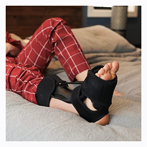 BraceAbility Plantar Fasciitis Brace - 2022 Improved Dorsal Night Splint for Achilles Tendonitis Treatment, Sleeping Fascia Stretch, PF Tear Recovery, Heel Arch Pain Relief, Drop Foot Support (S/M)