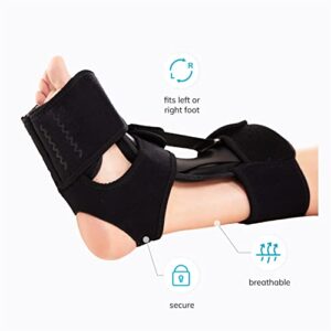 BraceAbility Plantar Fasciitis Brace - 2022 Improved Dorsal Night Splint for Achilles Tendonitis Treatment, Sleeping Fascia Stretch, PF Tear Recovery, Heel Arch Pain Relief, Drop Foot Support (S/M)