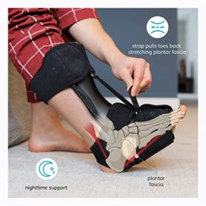 BraceAbility Plantar Fasciitis Brace - 2022 Improved Dorsal Night Splint for Achilles Tendonitis Treatment, Sleeping Fascia Stretch, PF Tear Recovery, Heel Arch Pain Relief, Drop Foot Support (S/M)