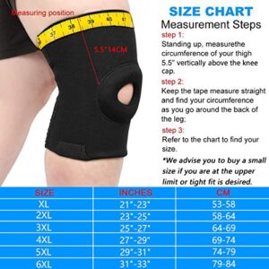 Nvorliy Plus Size Knee Compression Sleeve, Knee Brace for Large Legs Medical Support for Knee Pain Relief, Arthritis, Sports Exercise, Injury & Post-Surgery Recovery, Fit Men and Women (5XL)