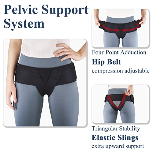 JOMECA V-Sling Pelvic Support Belt for Prolapse, Pregnancy SPD, Vulvar Varicosities, LCS, Pelvic Floor, Organ Prolapse Support Relieve Tilted or Twisted Pelvis Girdle Pain (Small)