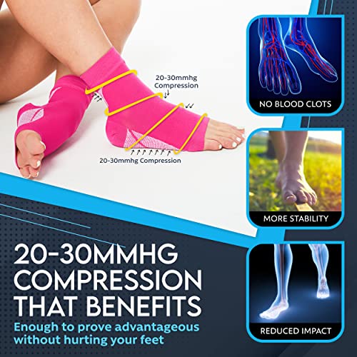 Ankle Brace Compression Sleeve Plantar Fasciitis Socks with Foot Arch Support Relieves Achilles Tendonitis, Joint Pain & Heel Pain Relief 1143 Black L