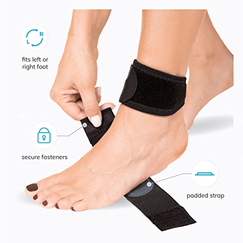 BraceAbility Plantar Fasciitis Wrap - Foot Pain Relief Adjustable Band Brace for At-Home Achilles Tendonitis Treatment, Heel Spur Recovery, Night or Daytime Weak Arch and Sore Ankle Support (L/XL)