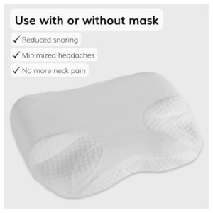 BraceAbility CPAP Pillow - Side Sleeper Positional Soft Memory Foam Orthopedic Contour Posture Wedge for Anti-Snoring Prevention Nasal Relief Therapy for Men and Women