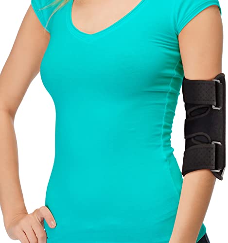 Elbow Splint Tendonitis Elbow Brace – Cubital Tunnel Brace for Sleeping - Tennis Elbow Support with Arm Compression Sleeve Elbow Immobilizer for Ulnar Nerve Brace Elbow Pain Men Women - Fits Most