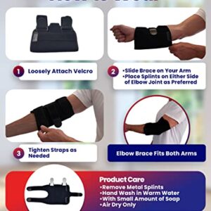 Elbow Splint Tendonitis Elbow Brace – Cubital Tunnel Brace for Sleeping - Tennis Elbow Support with Arm Compression Sleeve Elbow Immobilizer for Ulnar Nerve Brace Elbow Pain Men Women - Fits Most