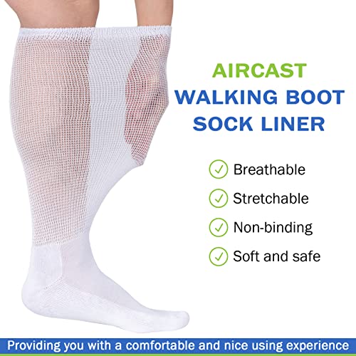 4 Packs High-Top Orthopedics Tube Socks for Fracture Boot Cast Replacement Socks Liner for Air Cam Walkers Boots Surgical Leg Cover