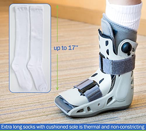 4 Packs High-Top Orthopedics Tube Socks for Fracture Boot Cast Replacement Socks Liner for Air Cam Walkers Boots Surgical Leg Cover