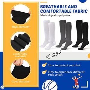 3 Pair Replacement Sock Liner Walking Boot Sock Breathable Socks for Compression Walking Boot Walker Brace Cast Boot Women and Men, One Size Fits Most, Black, Gray, White