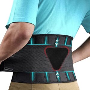 back brace for lower back pain by featol, breathable back support belt for women & men with lumbar pad, lumbar support belt for heavy lifting & work, sciatica, scoliosis 3xl (waist size:54”-63”)