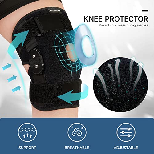 Hocafer Plus Size Knee Brace XL-8XL,Stable Support of The Decompression Knee, Effective Relief of ACL, Arthritis, Meniscus Tear, Tendinitis Pain, Adjustable Compression Band, Suitable for Men and Women (XL-2XL)