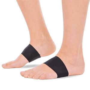 braceability plantar fasciitis arch support bands – pair of durable foot brace compression sleeve inserts for fallen arches, flat foot correction, heel spur pain relief and muscle strains (pack of 2)