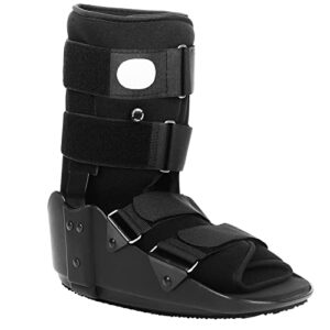 jewlri short air walker fracture boot walking protection boot inflatable with aluminum brackets for broken foot fractures sprains fits left or right foot ankle medium