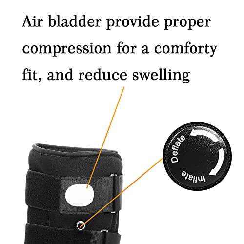 Jewlri Short Air Walker Fracture Boot Walking Protection Boot Inflatable with Aluminum Brackets for Broken Foot Fractures Sprains fits Left or Right Foot Ankle Medium