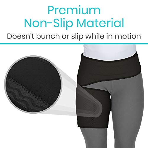 Vive Groin and Hip Brace - Sciatica Wrap for Men and Women - Compression Support for Nerve Pain Relief - Thigh, Hamstring Recovery for Joints, Flexor Strains, Pulled Muscles