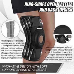 NEENCA Professional Knee Brace for Knee Pain, Medical Knee Support with Patented X-Strap Fixing System. Best for Arthritis, Meniscus Tear, Injury Recovery, Knee Pain Relief, ACL, Sports. ACE-044-XL