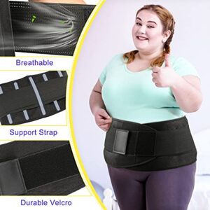 Back Brace Lumbar Back Support Belt for Lower Back Pain Relief - Waist Trainer Belt for Men and Women - Lower Back Brace for Sciatica, Herniated Disc, Plus Size Lumbar Support Belt,Black,5XL(55-65Inch)