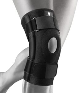 neenca hinged knee brace, compression knee support brace for men & women, open patella knee wrap for knee pain, swollen,meniscus tear,acl,pcl,mcl,joint pain relief, injury recovery.