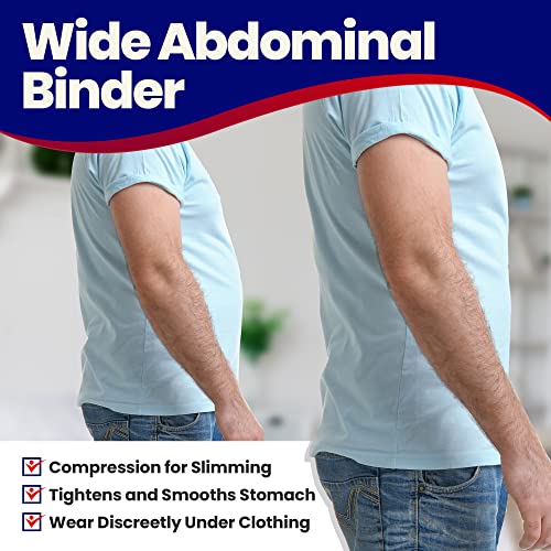 Wide Abdominal Binder Belly Wrap – Plus Size Postpartum Tummy Tuck Belt Provides Slimming Bariatric Stomach Compression or to Help Hernia or Post Surgery Healing & Support (XXL 3XL Stomach 47” to 70”