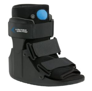 united ortho short air cam walker fracture boot, fits left or right, extra small, black
