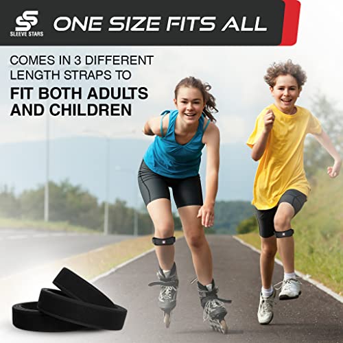 Sleeve Stars Patella Strap Osgood Schlatter Knee Brace for Kids, Youth, Women & Men w/ 3 Lengths, Swedish Brand Patella Tendon Knee Strap for Support, Arthritis, Tendonitis, Knee Support Band (Black)