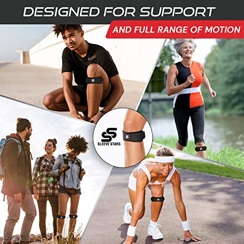 Sleeve Stars Patella Strap Osgood Schlatter Knee Brace for Kids, Youth, Women & Men w/ 3 Lengths, Swedish Brand Patella Tendon Knee Strap for Support, Arthritis, Tendonitis, Knee Support Band (Black)