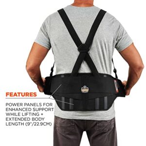 Ergodyne - 11103 ProFlex 1600 Back Support Brace, 9" Extended Support, High Cut Front For Mobility, Medium,Black