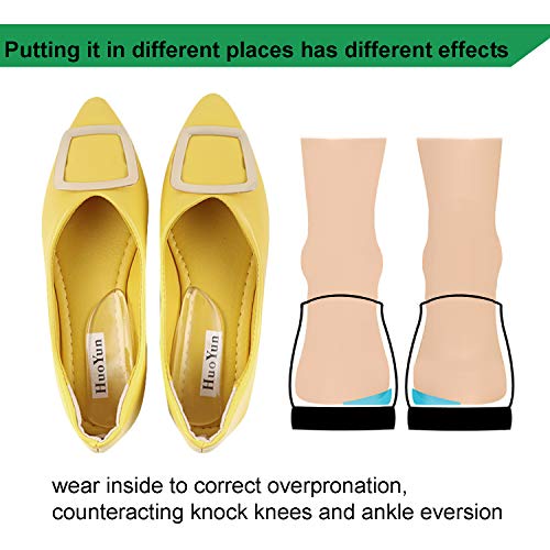 5 Pairs Medial & Lateral Heel Wedge Silicone Insoles - Corrective Adhesive Shoe Inserts for Foot Alignment, Knock Knee Pain, Bow Legs, Osteoarthritis for Men and Women