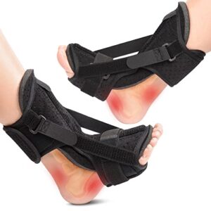 plantar fasciitis night splint: 2 packs 2023 upgraded plantar fasciitis brace with soft memory foam pad | ankle brace for plantar fasciitis relief achilles tendonitis relief foot drop heel arch pain support for women men