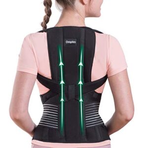 omples posture corrector for women and men back brace straightener shoulder upright support trainer for body correction and neck pain relief, small (waist 26-33 inch), patent pending