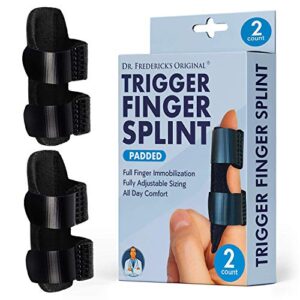 dr. frederick’s original trigger finger splint – 2 pieces – doctor-developed design fits index finger – middle finger – ring finger