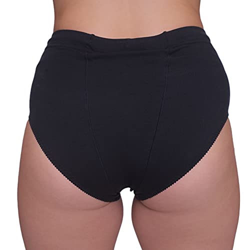 Underworks Vulvar Varicosity and Prolapse Support Brief with Groin Compression Bands and Hot/Cold Therapy Gel Pad - Black - 2x