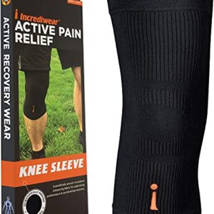 Incrediwear Knee Sleeve – Knee Braces for Knee Pain, Joint Pain Relief, Swelling, Inflammation Relief, and Circulation, Knee Support for Women and Men, Fits 14”-16” Above Kneecap (Black, Large)