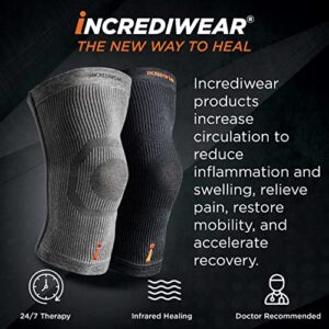 Incrediwear Knee Sleeve – Knee Braces for Knee Pain, Joint Pain Relief, Swelling, Inflammation Relief, and Circulation, Knee Support for Women and Men, Fits 14”-16” Above Kneecap (Black, Large)