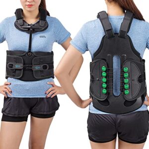toddobra tlso thoracic full back brace for men and women – universal treat kyphosis, compression fractures, osteoporosis, upper spine injuries, and pre or post surgery with hard lumbar support