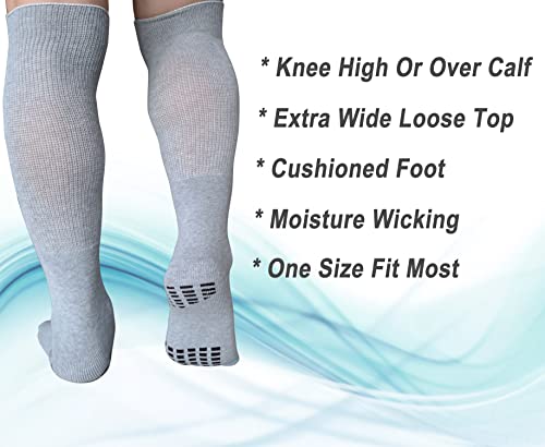 2 Pairs Walking Boot Socks for Orthopedic Walker Brace, Replacement Sock Liner Knee High Tube Socks Under Air Cam Walkers and Fracture Boot, Medical Air Cast Socks for Surgical Leg Cover