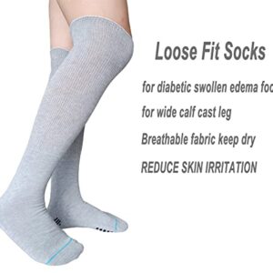 2 Pairs Walking Boot Socks for Orthopedic Walker Brace, Replacement Sock Liner Knee High Tube Socks Under Air Cam Walkers and Fracture Boot, Medical Air Cast Socks for Surgical Leg Cover