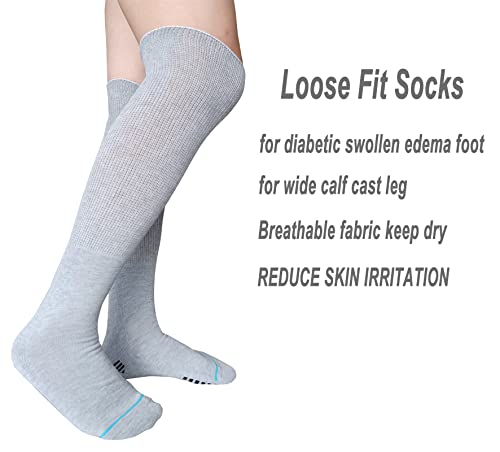 2 Pairs Walking Boot Socks for Orthopedic Walker Brace, Replacement Sock Liner Knee High Tube Socks Under Air Cam Walkers and Fracture Boot, Medical Air Cast Socks for Surgical Leg Cover